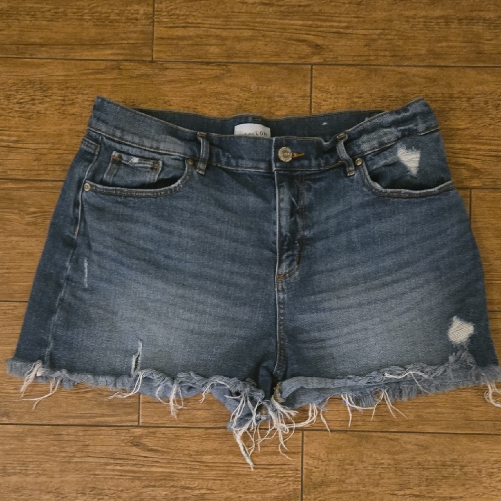 LOFT Blue Jean Shorts Distressed Cut-Off Style